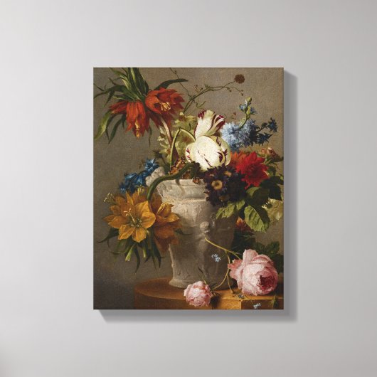 Een regeling met bloemen, 19e eeuw canvas afdruk (Voorkant)