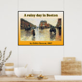 Een regenachtige dag in Boston Poster (Keuken)