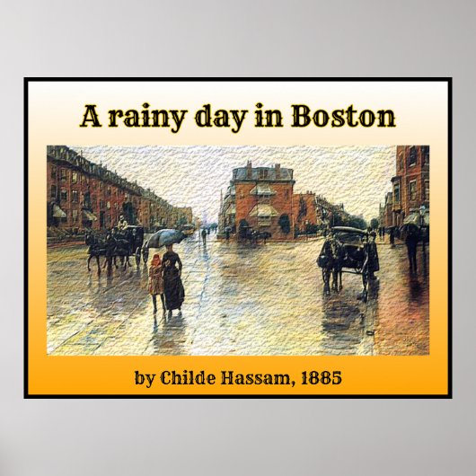 Een regenachtige dag in Boston Poster (Voorkant)