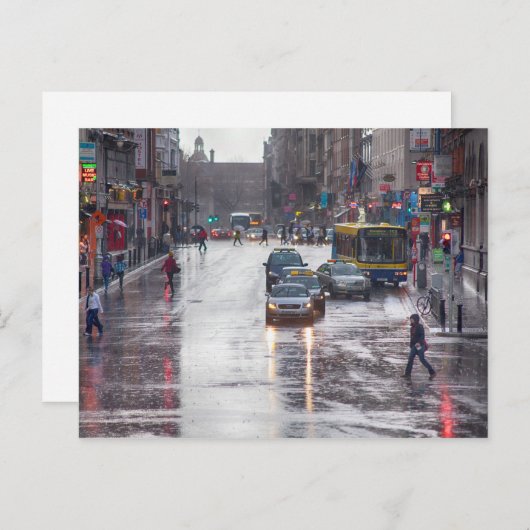 Een regenachtige dag in Dublin Briefkaart (Voorkant / Achterkant)