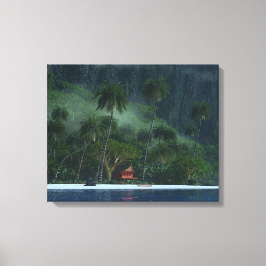 Een regenachtige dag in het paradijs canvas afdruk (Voorkant)