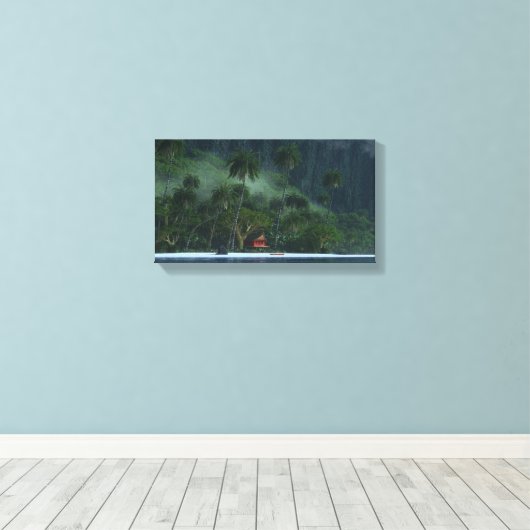 Een regenachtige dag in het paradijs canvas afdruk (Insitu (Houten vloer))