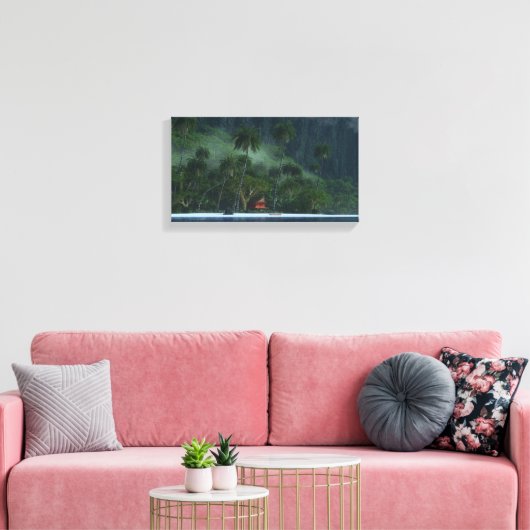 Een regenachtige dag in het paradijs canvas afdruk (Insitu (Woonkamer))