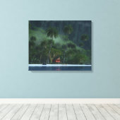 Een regenachtige dag in het paradijs canvas afdruk (Insitu (Houten vloer))