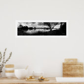 Een regenachtige dag in Texas in het zwart-wit Poster (Keuken)