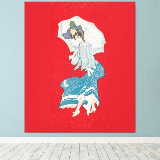 Een regenachtige madeliefje (1905) Grijze Litho. C Canvas Afdruk (Insitu (Houten vloer))