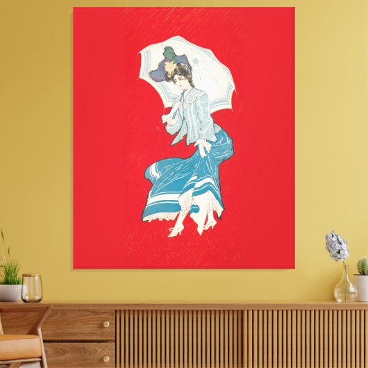 Een regenachtige madeliefje (1905) Grijze Litho. C Canvas Afdruk (Insitu (Woonkamer))