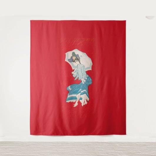 Een regenachtige madeliefje (1905) Grijze Litho. C Wandkleed (Voorkant)