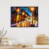 Een regenachtige nachtwandeling poster (Keuken)