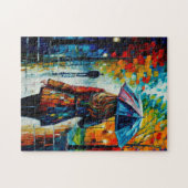 Een regenachtige stadspark wandeling naar Vriendsc Legpuzzel (Horizontaal)