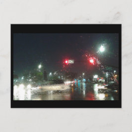 Een regenachtige startpunt briefkaart