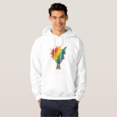 Een regenboog in beige laarzen  hoodie (Voorkant volledig)