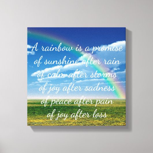 Een regenboog is een belofte canvas afdruk (Voorkant)