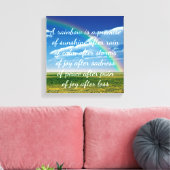 Een regenboog is een belofte canvas afdruk (Insitu (Woonkamer))