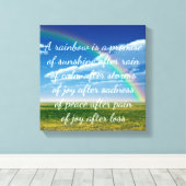 Een regenboog is een belofte canvas afdruk (Insitu (Houten vloer))