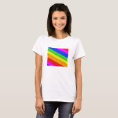 Een regenboog met primaire gekleurde diagonale str t-shirt (Voorkant volledig)