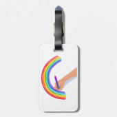 Een regenboog tekenen bagagelabel (Achterkant verticaal)