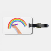 Een regenboog tekenen bagagelabel (Achterkant horizontaal)