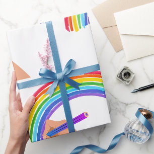 Een regenboog tekenen cadeaupapier