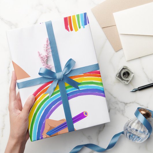 Een regenboog tekenen cadeaupapier