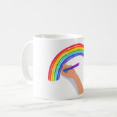 Een regenboog tekenen koffiemok (Voorkant links)