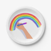 Een regenboog tekenen papieren bordje (Voorkant)