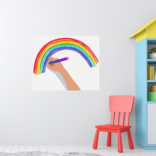 Een regenboog tekenen poster