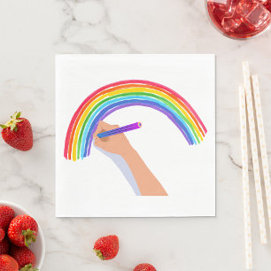 Een regenboog tekenen servet