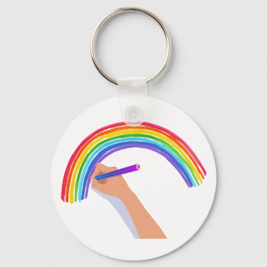 Een regenboog tekenen sleutelhanger (Voorkant)