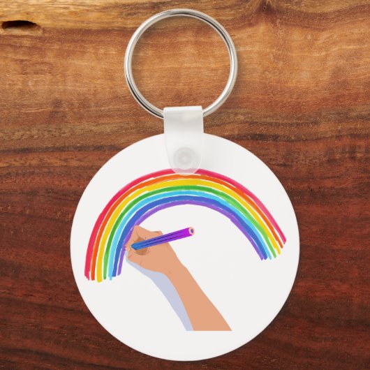 Een regenboog tekenen sleutelhanger (Voorkant)