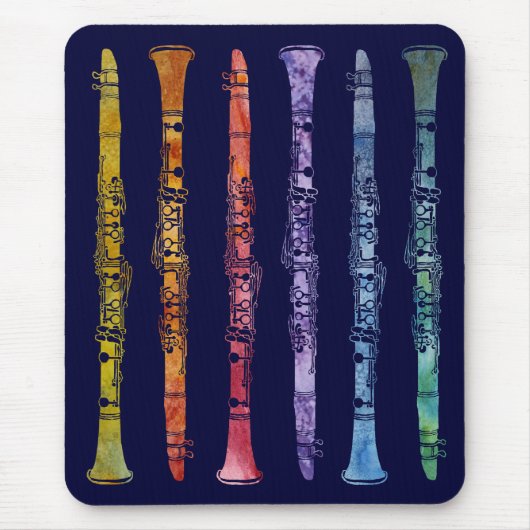 Een regenboog van Clarinets Muismat (Voorkant)