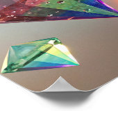 Een regenboog van diamanten: zwevende juwelen in d poster (Hoek)