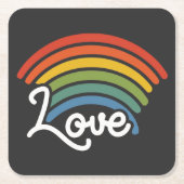 Een regenboog van liefde kartonnen onderzetters (Voorkant)