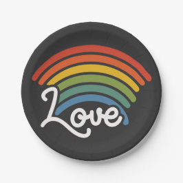 Een regenboog van liefde papieren bordje