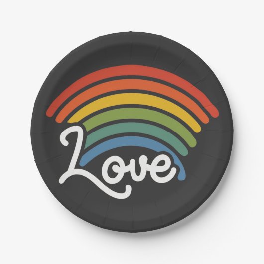 Een regenboog van liefde papieren bordje (Voorkant)