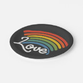 Een regenboog van liefde papieren bordje (Gekanteld)