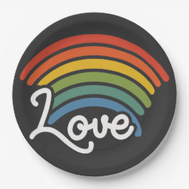 Een regenboog van liefde papieren bordje