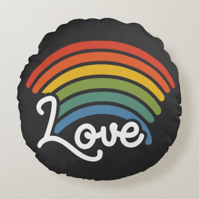 Een regenboog van liefde rond kussen (Voorkant)