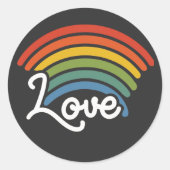 Een regenboog van liefde ronde sticker (Voorkant)