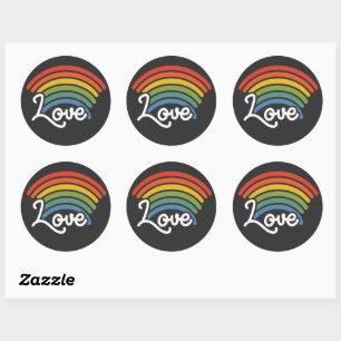 Een regenboog van liefde ronde sticker