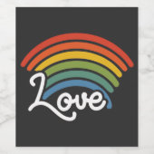 Een regenboog van liefde wijn etiket (Enkel label)