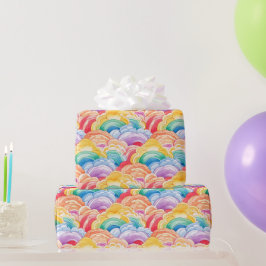 Een regenboog van regenbogen cadeaupapier