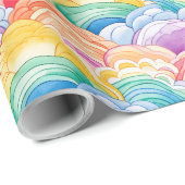 Een regenboog van regenbogen cadeaupapier (Rol Hoek)