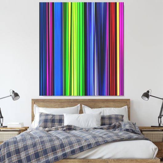 Een regenboog van strepen - LGBTQIA Canvas Afdruk (Insitu (Slaapkamer))