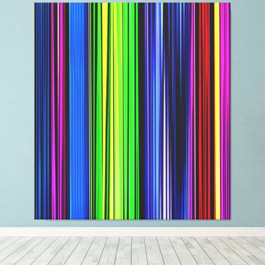 Een regenboog van strepen - LGBTQIA Canvas Afdruk (Insitu (Houten vloer))
