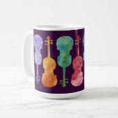 Een regenboog van Violins op Plum Koffiemok (Voorkant links)
