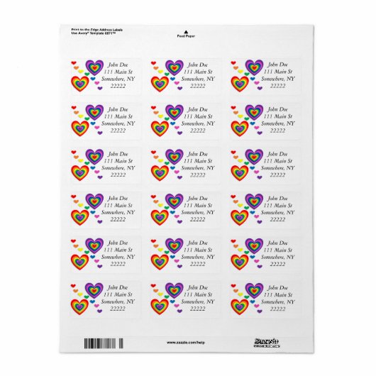 Een regenboog voor mijn Valentijn Etiket (Full Sheet)