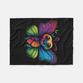 Een regenboogkleurige vlinder fleece deken (Voorkant (Horizontaal))