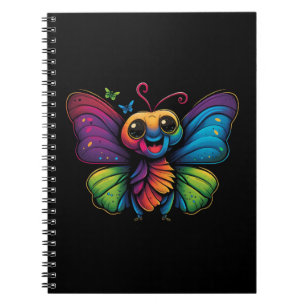 Een regenboogkleurige vlinder notitieboek
