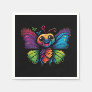 Een regenboogkleurige vlinder servet